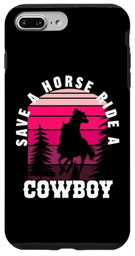 Capa para iPhone 7 Plus/8 Plus Save a Horse Pink Cowgirl Boots Save a Horse Ride a Cowboy
