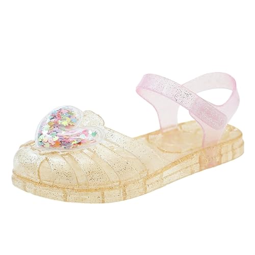 Summer Girl Crystal Jelly Shoes Fashion Princess Shoes Anti-Slip Breathable Beach Wading Sandals(Purple,6-7 Years)