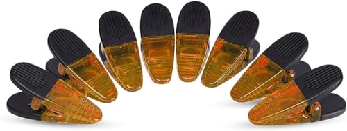 VIP Home Essentials -Thick Plastic Clips with Neodymium Magnet - 3-1/4" Length - Durable Versatile All-Purpose (Orange)