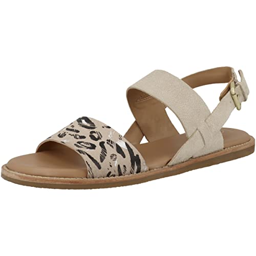 Image of Clarks womens 26166228 TanFlat Sandal