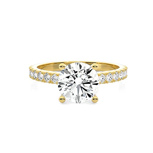 Buy Jewels Solid 10k Gold Moissanite Engagement Ring 7.5 mm 1.5 ct Women Round Solitaire Ring G-H Color VVS1 Quality4