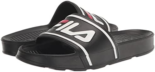Fila Men's Slide Sandal, Black/White/Red, 10 | Image 6