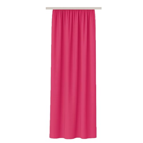 Bestlivings Vorhang Blickdicht Aber Lichtdurchlässig (140x245cm / 1 Stück) Gardine Uni (Pink) mit Kräuselband/Universalband, Dekoschal für Fenster, Balkon - Dekorativer Gardinenschal