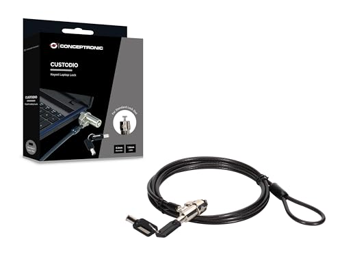Cadenas pour ordinateur portable cable acier 1.8 m et fermeture cle robuste