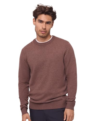 DANISH ENDURANCE Jersey de Lana Merino con Mezcla de Cachemira para Hombre, Marrón, XXL