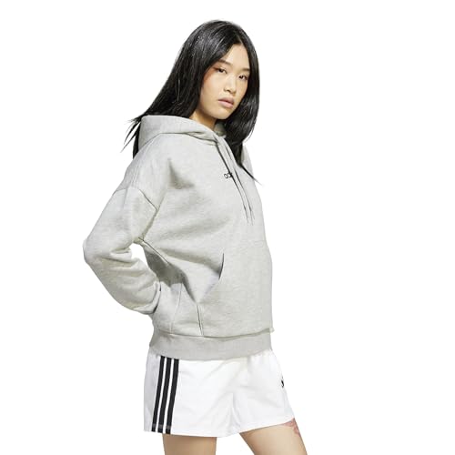 Adidas Women's Essentials LINEAR Fleece Hoodie, medium Grey Heather/Black, M