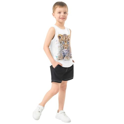 Cub Watercolor Boys Tank Tops Sleeveless Tank Top Shirts Undershirts for 3-15 Years,3T4