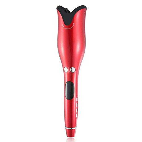 Preisvergleich Produktbild Automatischer Lockenstab Auto Air Curler Zauberstab Keramik Magic Lockenwickler mit LCD-Anzeige Temperatur Einstellbar für Langes Oder Kurzes Haar Styling Werkzeuge (rot)