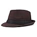 Unisex Classic Manhattan Fedora Hat with Black Band Fashion Casual Jazz Wool Cap（Coffee）