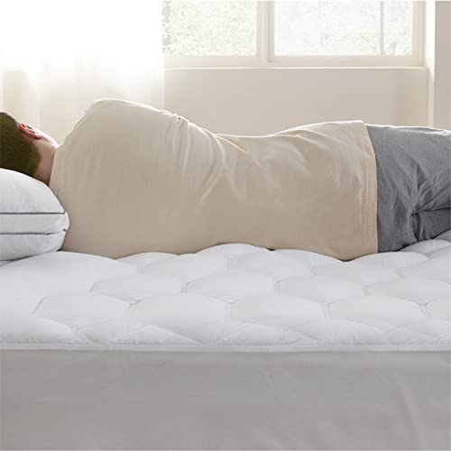 Bedsure King Size Mattress Pad - Soft Cooling Mattress Cover Padded, Quilted Fitted Mattress Protector With 8-21" Deep Pocket, Breathable Fluffy Pillow Top, White, 78X80 Inches #TOP2