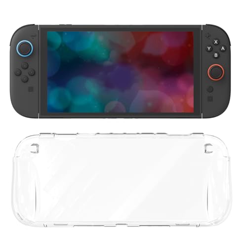 GeekShare Switch 2 Switchカバー switch2対応 スイッチ2025 スイッチ Switch2カバー TPU製 joy con 保護スキン 一体型式 全面保護 薄型 傷防止 汚れ防止 対応耐衝撃 取り外し簡単-透明 (一体型−透明