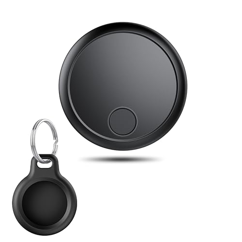 Air Tracker Tags-1 Pack, 2026 New [Apple MFi Certified], Bluetooth Tracker Work with Apple Find My (iOS Only), Replaceable Battery Last 2 Years,Item Finder for Luggage/Key/Suitcase,1-Pack Matte Black