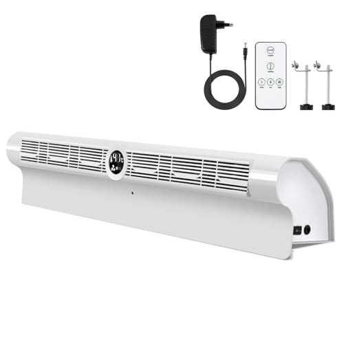 Jaxguom Ventilador de radiador con 6 salidas, 7 colores RGB, amplificador inteligente para radiador, 1 unidad con pantalla y mando a distancia, para calefacción, ahorro de energía y costes de