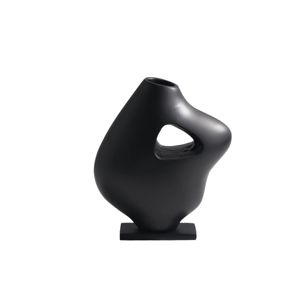Vase abstrait moderne en céramique de 21cm pour fleurs séchées