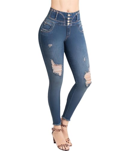 Women's High Waist Body Shaping Jeans Flat Tummy Control Leggings Stretch Slimming Skinny Denim Pants
