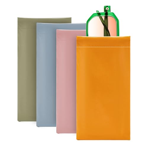 Étui à lunettes de soleil FEISEDY en similicuir souple lot de 4 pochettes de rangement portables