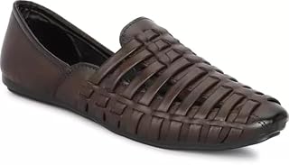 FAXIAN Men's Brown Synthetic Slip_On Comfortable/Attractive & Ethnic Nagra Juttis & Mojaris 07 (UK/India) (2015)