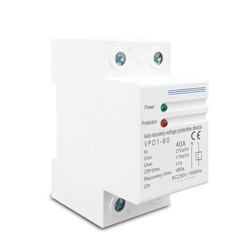 Relé de protección 60A 230V sobretensión y subtensión riel DIN 2