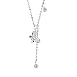 Collar Elegante de Plata de Ley S925 con Flecos de Mariposa, Colgante de Diamantes de imitación, Cadena de clavícula para Mujer, joyería de Fiesta a la