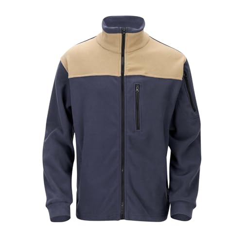 Mens Fleece Jacket Stand Collar Long Sleeve Full Zip Up Sweater Outdoor Hiking Warm Winter Coats2