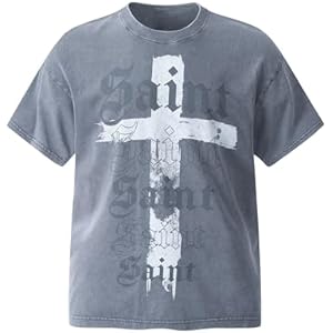 Arnodefrance Men Vintage Graphic Printing T-Shirt Hip Hop Rapper Tee Shirt Cotton Short Sleeve Shirt XX-Large Grey5