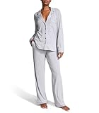 Victoria's Secret Modal Pajama Set, Long Sleeve Shirt and Pants, Pajamas for Women, Medium Heather Grey, XL