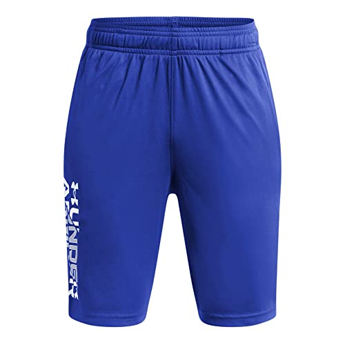 Short Under Armour Prototype 2.0 bleu et blanc pour garçon taille YXS