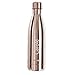 QWETCH Bouteille Isotherme Metal Rose Gold Personnalisée Gravée en INOX 500ml - Maintient Vos Boissons au Chaud Pendant 12 Heures et au Frais Pendant 24 Heures - BPA Free