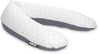 Snoozzz Coussin d'allaitement Coussin de maternité Coussin de grossesse - avec housse en coton déhoussable et lavable – 185 cm - Remplissage : microbilles légères et silencieuses – Momo