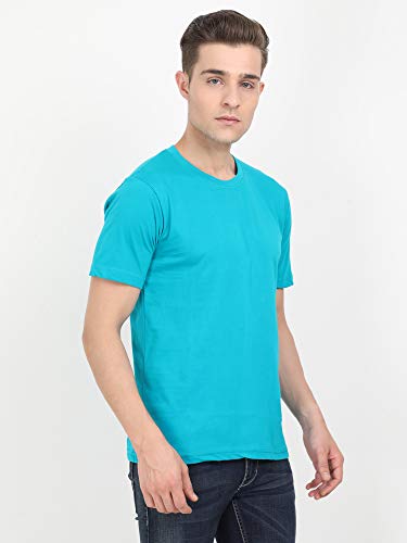 Image of FLEXIMAA Men's Cotton Round Neck Plain Half Sleeve T-Shirt
