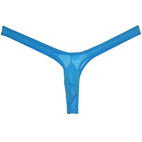 Men's Minimal Coverage Bulge Thong Underwear See-through Mesh Mini Bikini Tangas4