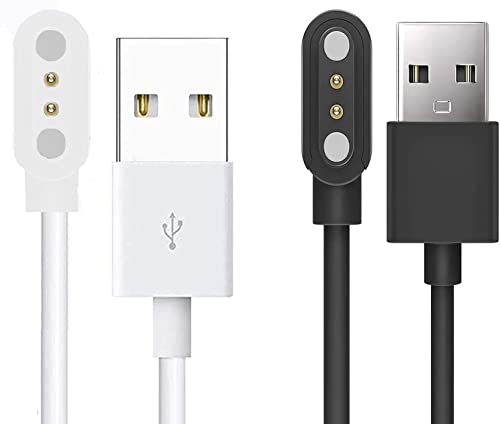 Compatible with AcclaFit Smart Watch Charger, Lamshaw Magnetic USB Charging Cable Replacement Charger Cable Compatible with AcclaFit L69C Smart Watch-1.85 Inches (Black+White)