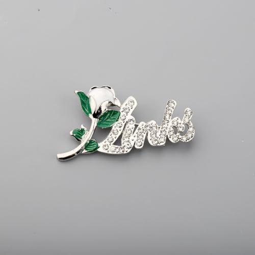 Broche de sororité fleur verte et blanche accessoire CENWA - 7