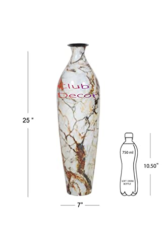 Image of C.D Metal Unbreakable Flower Vase White Stone