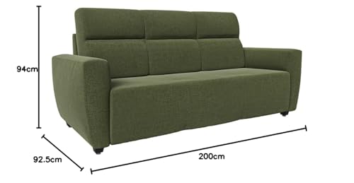Image of Wakefit Sofa Set | 3 Year Warranty | Sofa 5 Seater, 5 Seater Sofa for Living Room, Wooden Sofa Set, Sofa Set 3+1+1 Seater - Belize(Reflection : Green)