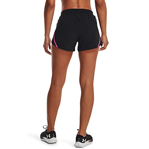 Under Armour Womens Fly By 2.0 Running Shorts , (029) Black / Rebel Pink / Reflective , X-Large #TOP1