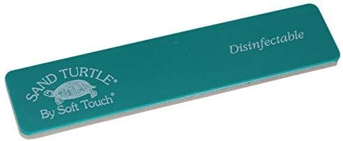 Soft Touch Sand Turtle Nail File Block, Soft Sponge, Teal 120 Grit Fine, 5 ¼ Inch, 5 Piece