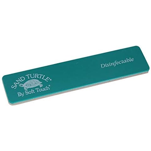 Soft Touch Sand Turtle Nail File Block, Soft Sponge, Teal 120 Grit Fine, 5 ¼ Inch, 5 Piece Cover