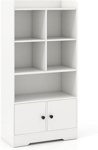 GIANTEX Librería de Madera con 5 Compartimentos