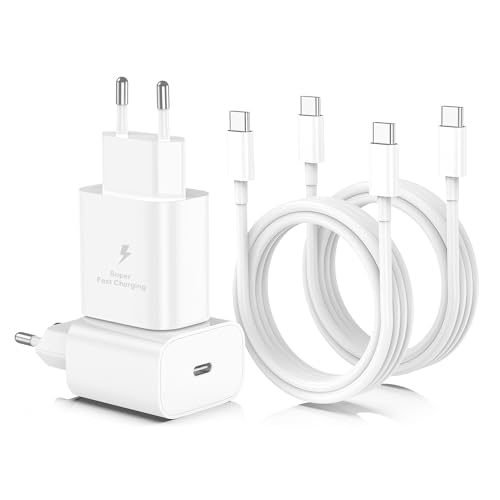 45W USB C Ladegerät,2er Pack iPhone 16 Schnellladegerät mit 2er Pack 2M USB C Kabel,GaN PD Netzteil für iPhone 16 15 Pro Max, iPad Pro, MacBook Air, Galaxy S25 S24 S23 Ultra, etc