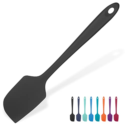 U-Taste Espátula de Silicona Grande: 315℃ Resistente al Calor Lengua Raspadora sin Costuras Flexible Antiadherente, Utensilio de Cocina para Hornear para Mezclar Remover Raspar (29cm, Negro)