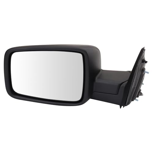 TRQ Left Manual Mirror Textured Black Driver Side Compatible with 2013-2022 Ram 1500 2019-2023 1500 Classic 2013-2018 2500 3500 CH1320353