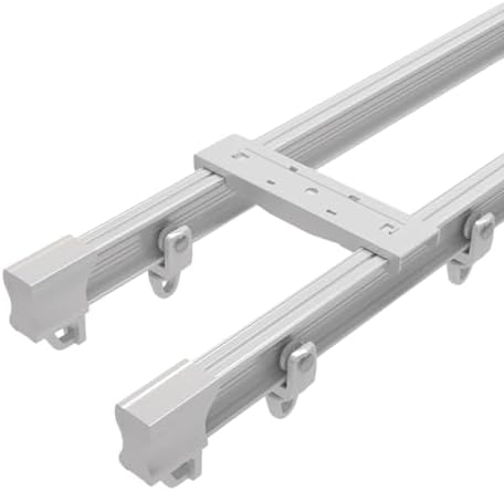 Bendable Curved Ceiling Curtain Track - Double Row Rail with Silent Rollers for Bunk Beds & Bay Windows - Room Divider - 8.9 Ft Gold Curtain Rod