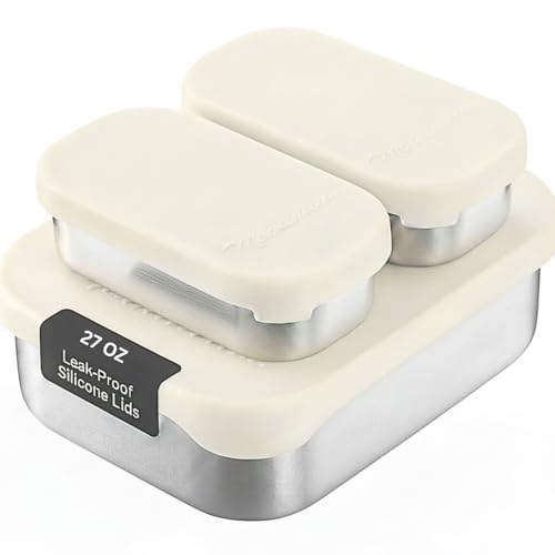 Modaniam Stainless Steel Lunch Box Containers, 27 OZ, Stainless Steel Bento Box, Metal Lunch Box,...