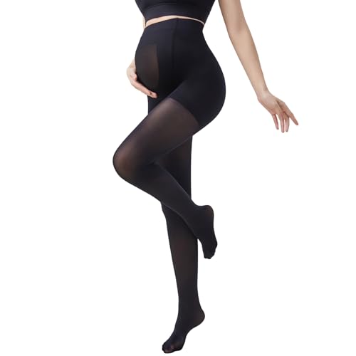 HIHOSSI Elegant Seamless Maternity Tights 80D - Pregnancy Tights and maternity tights over bum - Sizes S to XL