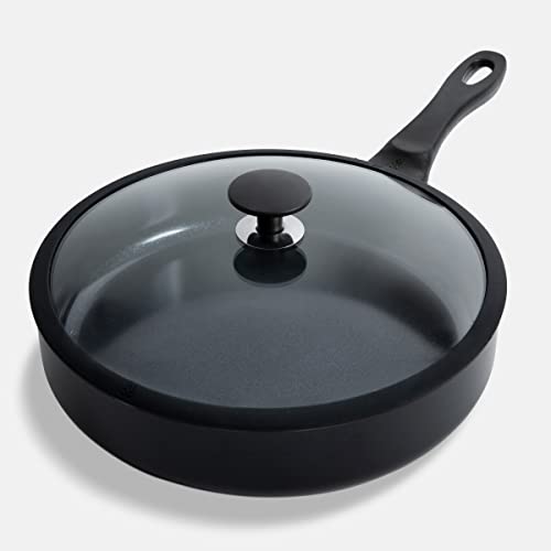 BK Vivid Ceramic Nonstick Induction 3.8QT Non Stick Saute Pan with Lid, PFAS Free, Dishwasher Safe, Black