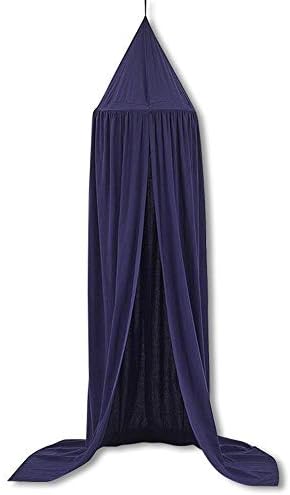 Princess Bed Canopy Net for Kids Baby Crib, Round Dome Kids Indoor Outdoor Castle Play Tent Hanging House Decoration Reading Nook Cotton Canvas Height 240cm / 94.9 inch (Navy)