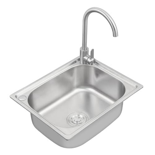 Lavello Cucina Inox 1 Vasca, Rettangolare, 201-37x32x14cm
