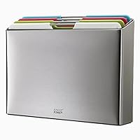 Joseph Joseph Folio Steel Set of 4 Chopping Boards with Stainless-Steel Case - Multicolour (Silver), M