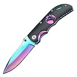 Elk Ridge Rainbow Frame with Black Overlay with Elk Cutout Knife